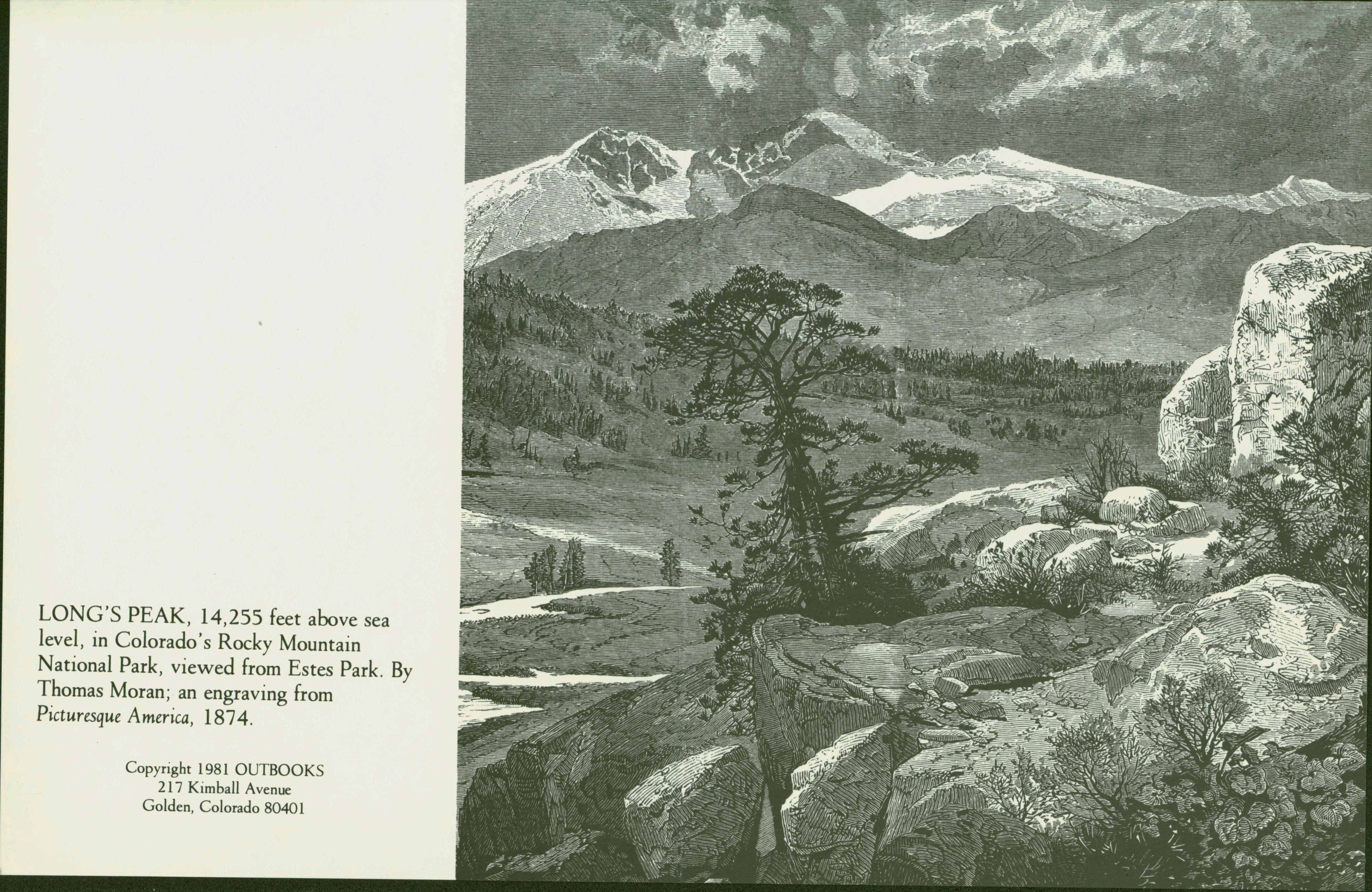 colorado rocky mountains notecards. vist0091 Longs Peak